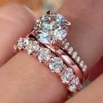 3-Piece Shiny Round Stone Ring Set — Image 3