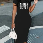 Short Sleeve Long T-Shirt Dress — Image 3
