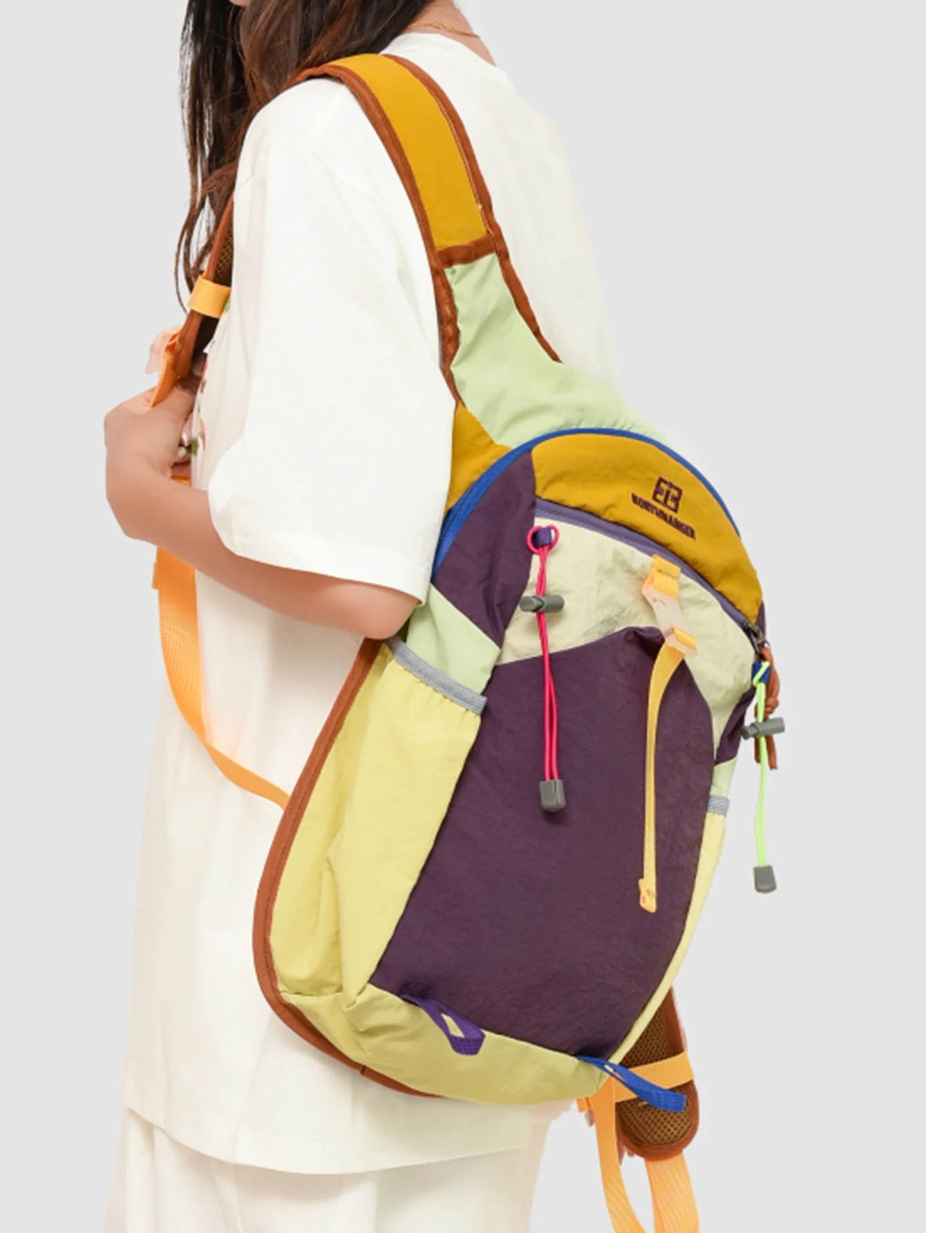 Multi-Pocket Contrast Color Backpack — Image 10