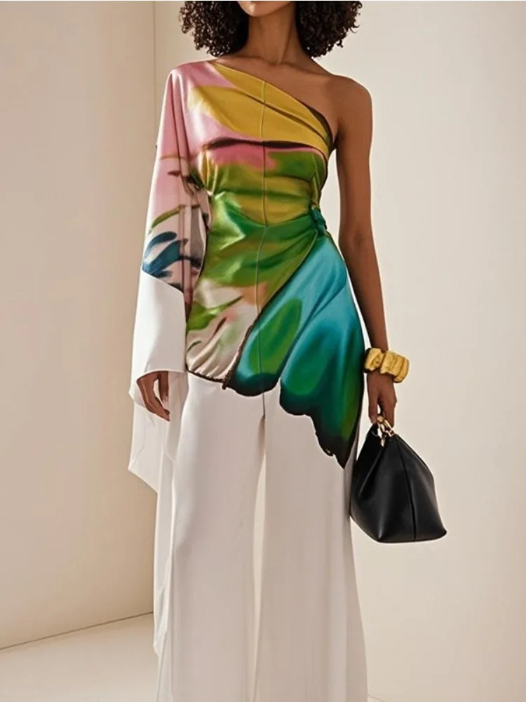 One-Shoulder Asymmetric Jumpsuit