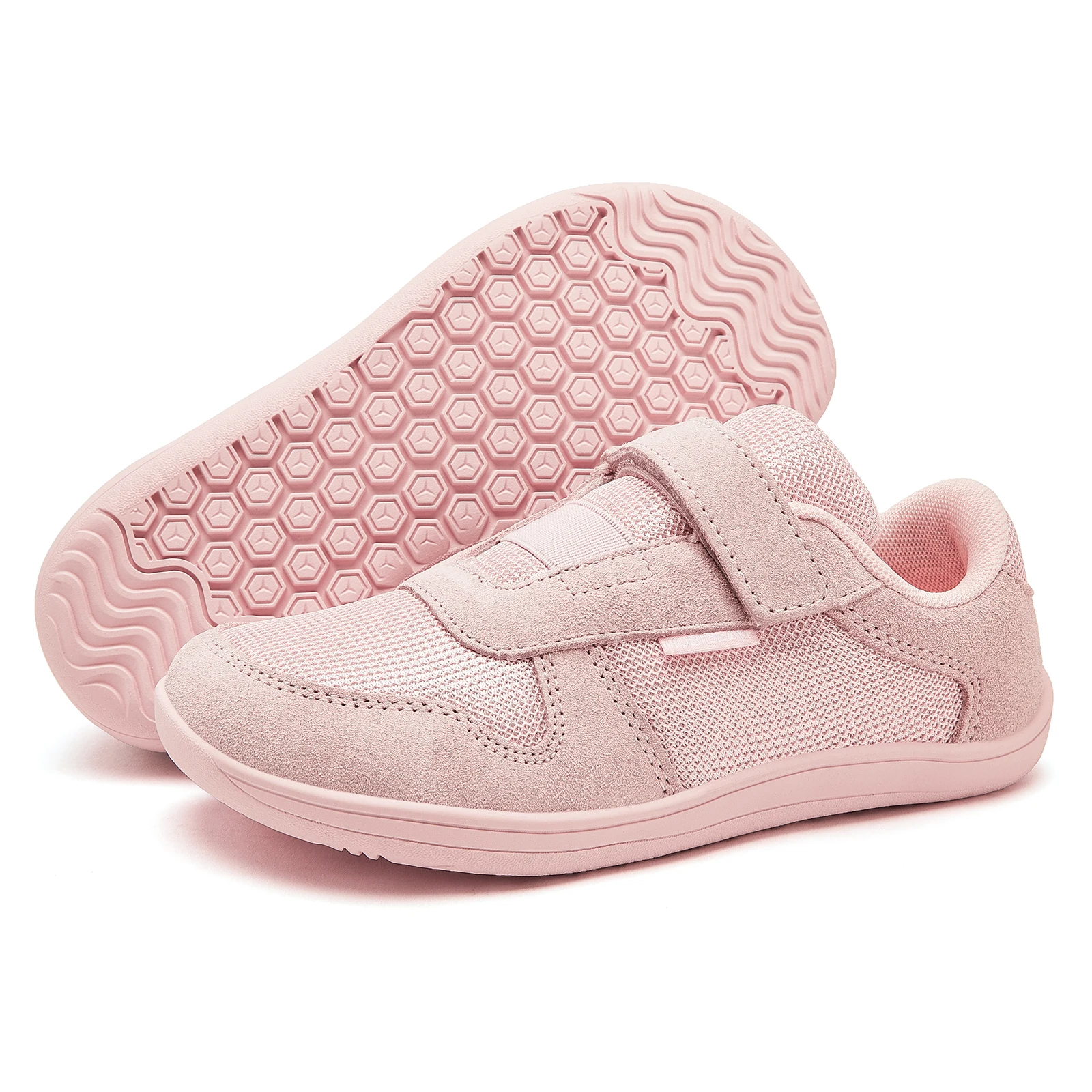 Kids' Lightweight Faux Leather Mesh Sneakers
