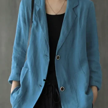 Elegant Solid Autumn Blazer