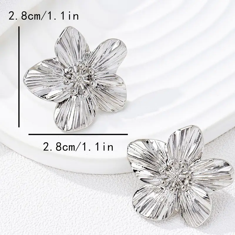 Elegant Flower Clip-On Earrings