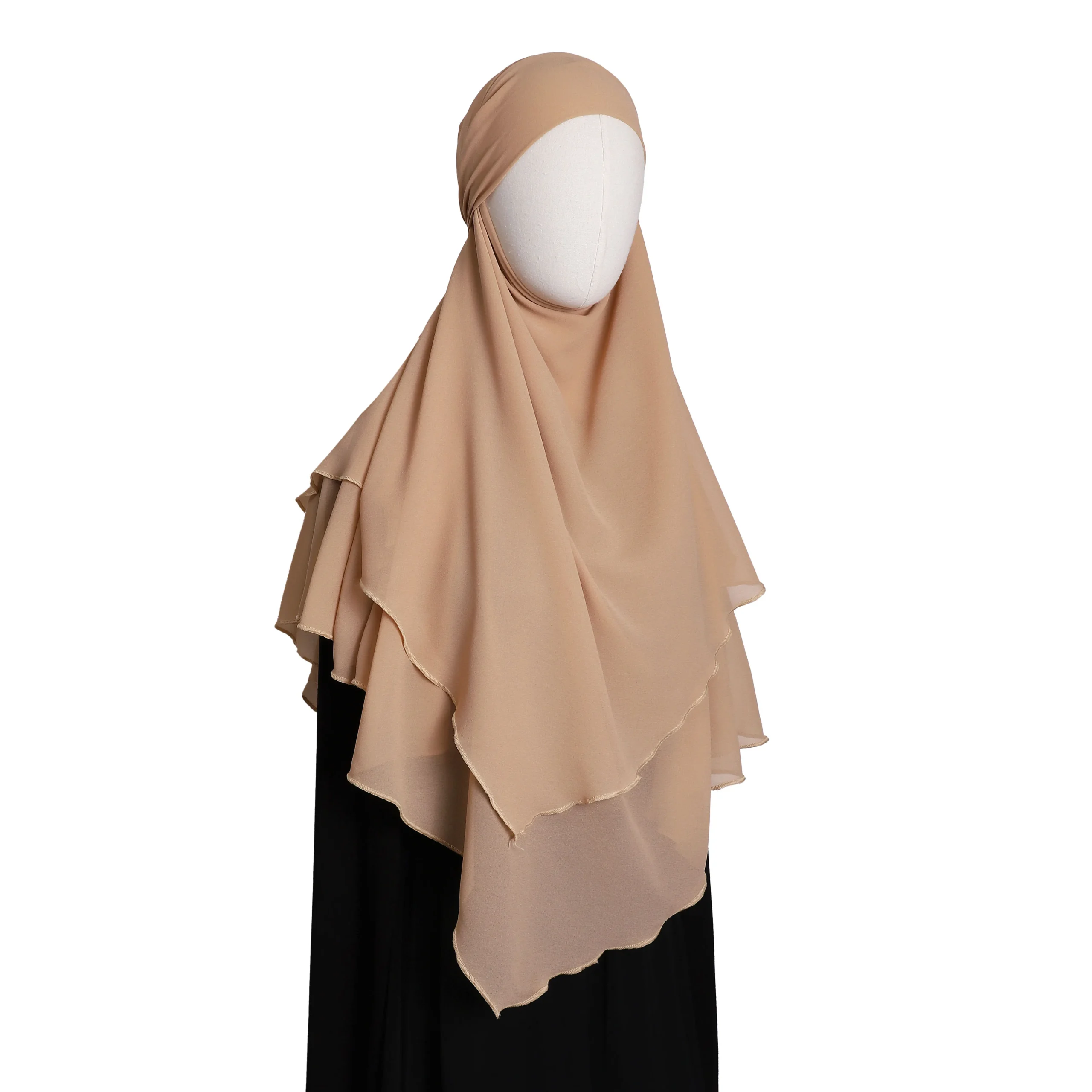 Double-Layer Malaysian Chiffon Instant Hijab