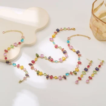 Colorful Zircon Crystal Necklace