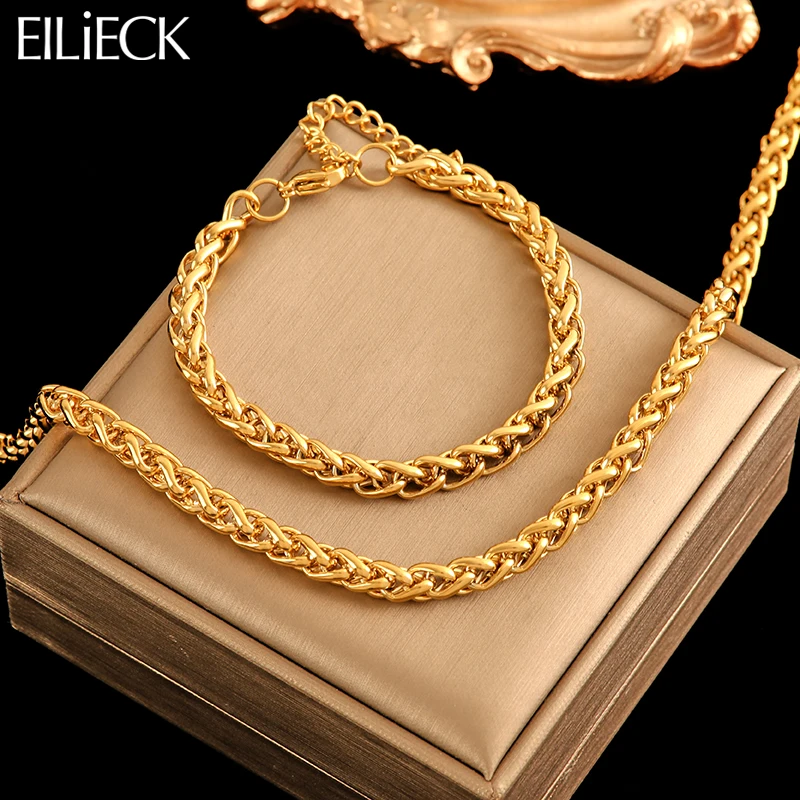 Stainless Steel Necklace and Bracelet Set