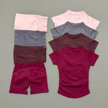 2-Piece Seamless Short Sleeve Yoga Sports Set