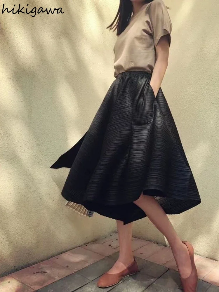 One-Size High Waist Asymmetric Wide-Leg Pants