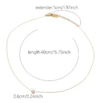 Dainty Gold-Plated Necklace with Zircon Stone — Image 4