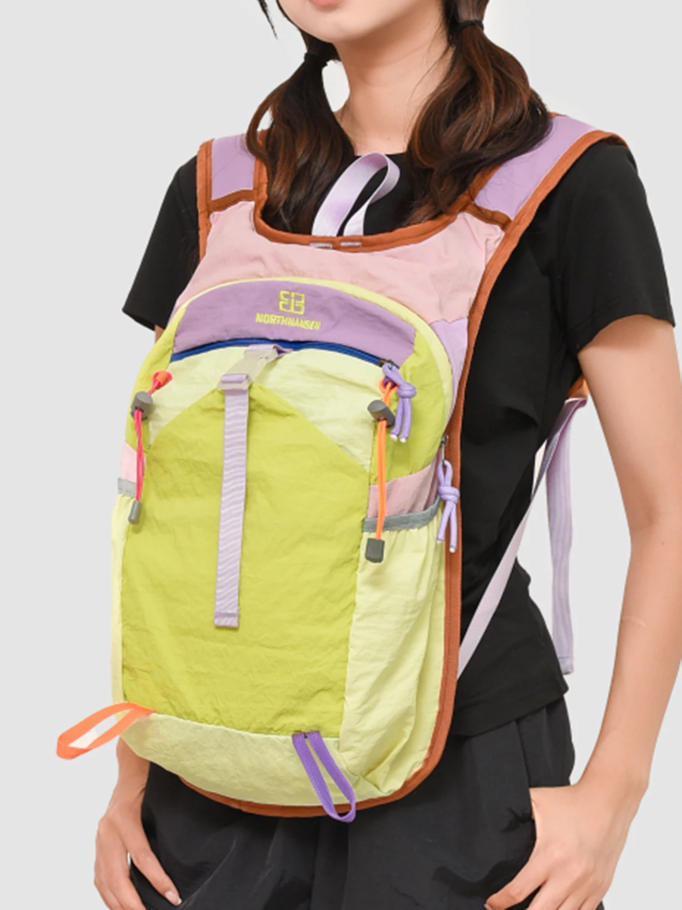 Multi-Pocket Contrast Color Backpack — Image 9
