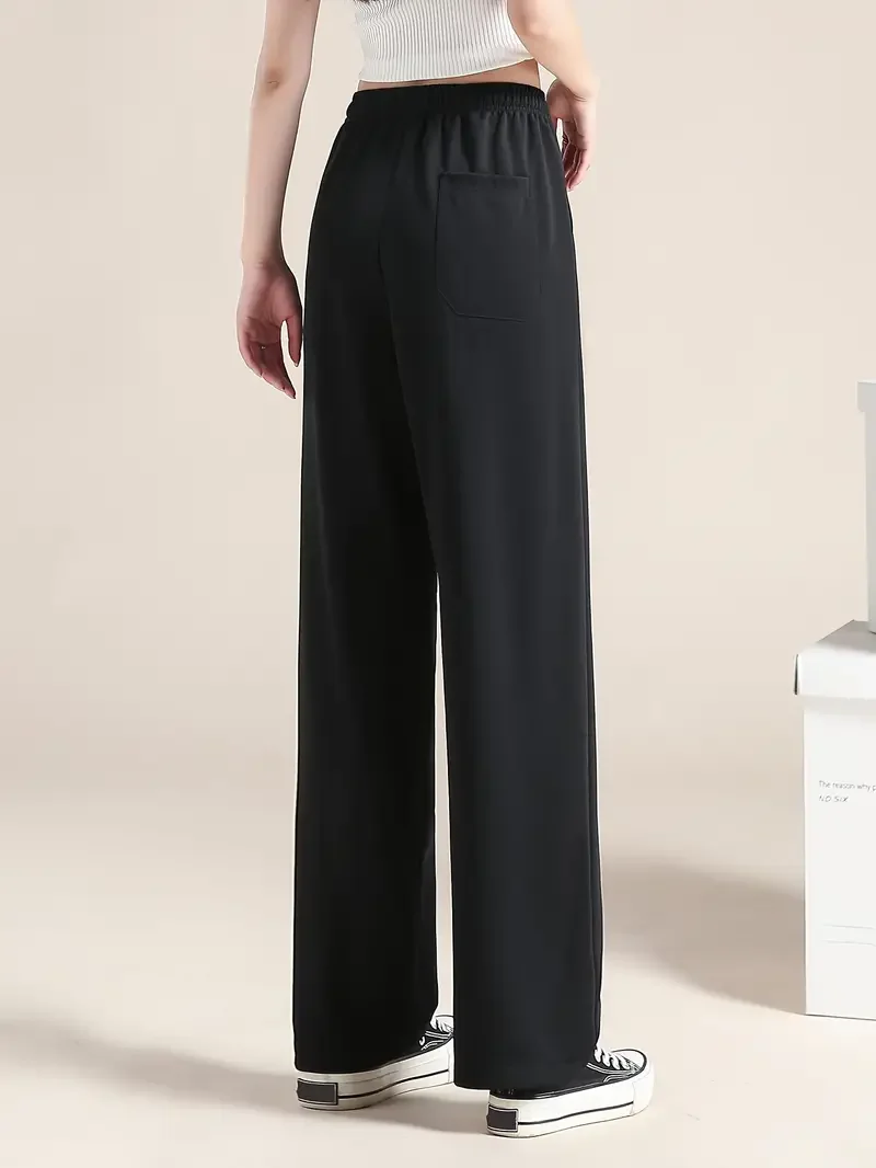 Silky-Feel Wide-Leg Pants