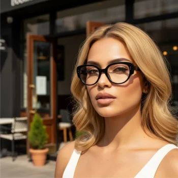 نظارة شمسية بإطار أسود بتصميم مميّز