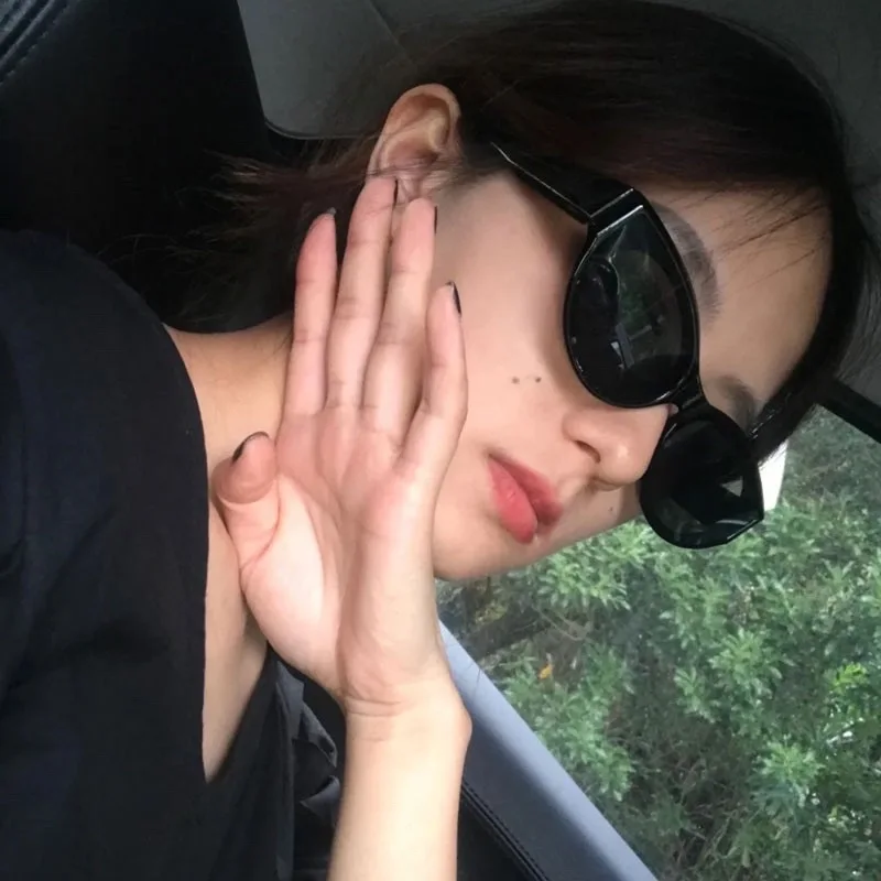 Small Oval Cat-Eye Sunglasses