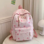Padded Bow Print Backpack