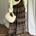 Layered Plaid Skirt with Ruffles — Image 4