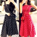 Elegant Summer Dress with Polka Dots and Ruffles — Image 2