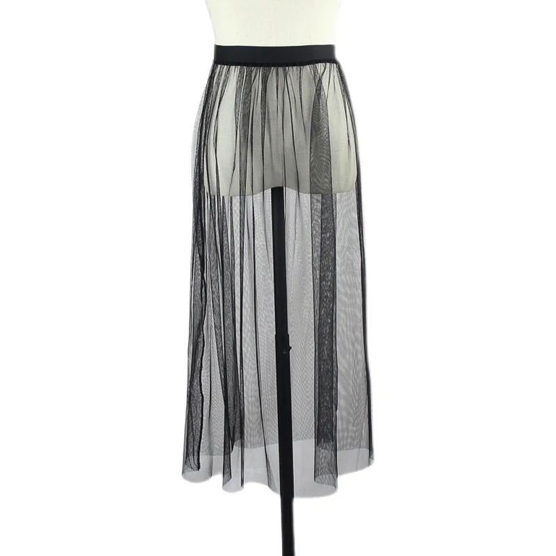 Long Sheer Mesh Summer Skirt