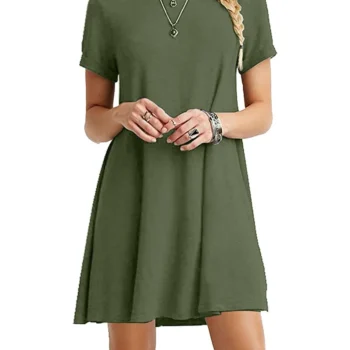 Boho Solid Short Dress