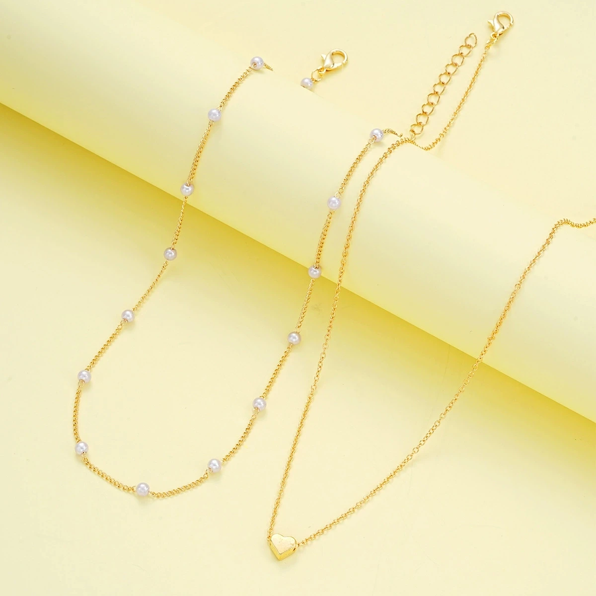 Faux Pearl and Heart Jewelry Set