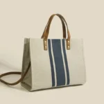 Large-Capacity Striped Canvas Tote Bag — Image 5