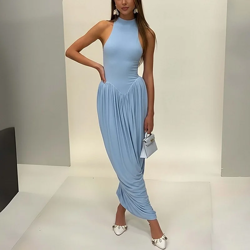 Elegant Sleeveless Round Neck Maxi Dress — Image 9