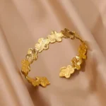 Stainless Steel Bracelet with Classic Floral Pattern