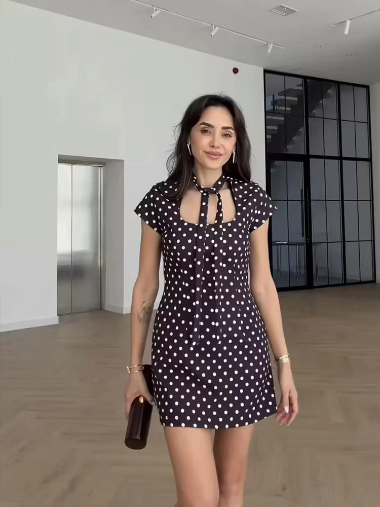 Casual Polka Dot Mini Dress
