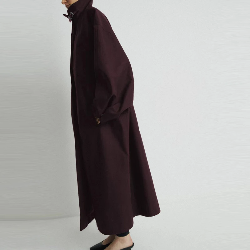 Long Loose Autumn Trench Coat
