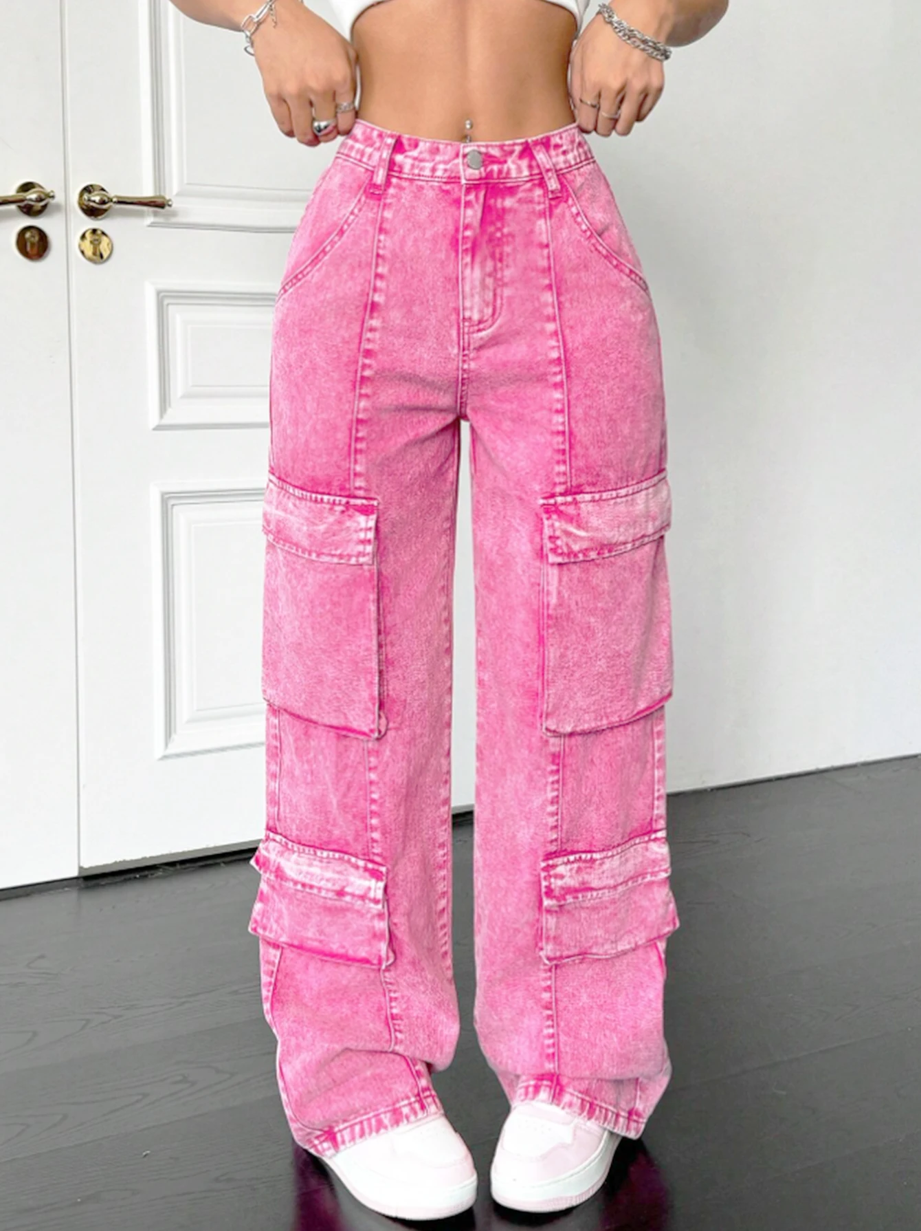 Cotton Wide-Leg Jeans
