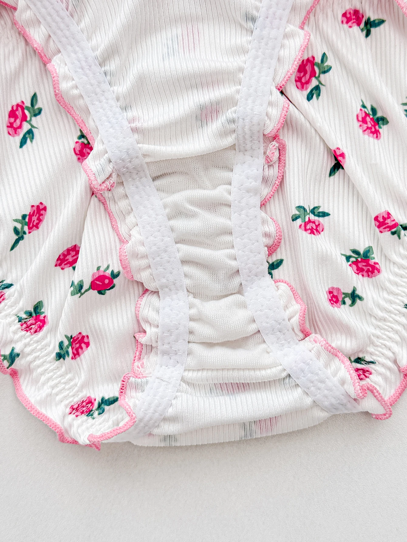 Floral Ruffled Bra with Bow
