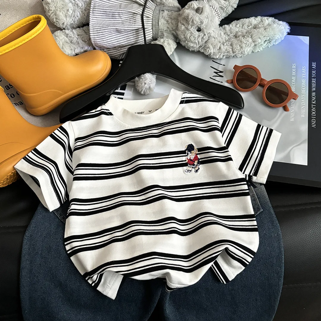 تيشيرت أولاد قطني مخطط تيشيرت أولاد قطني مخطط