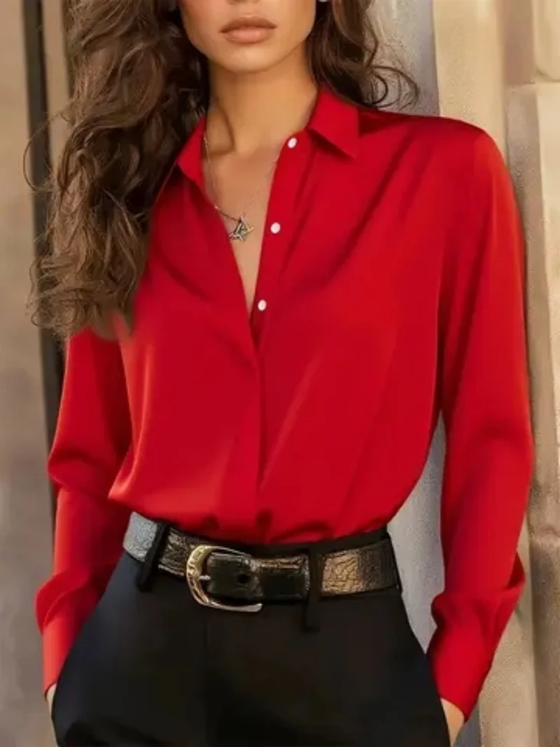 Elegant Long Sleeve Blouse with Buttons