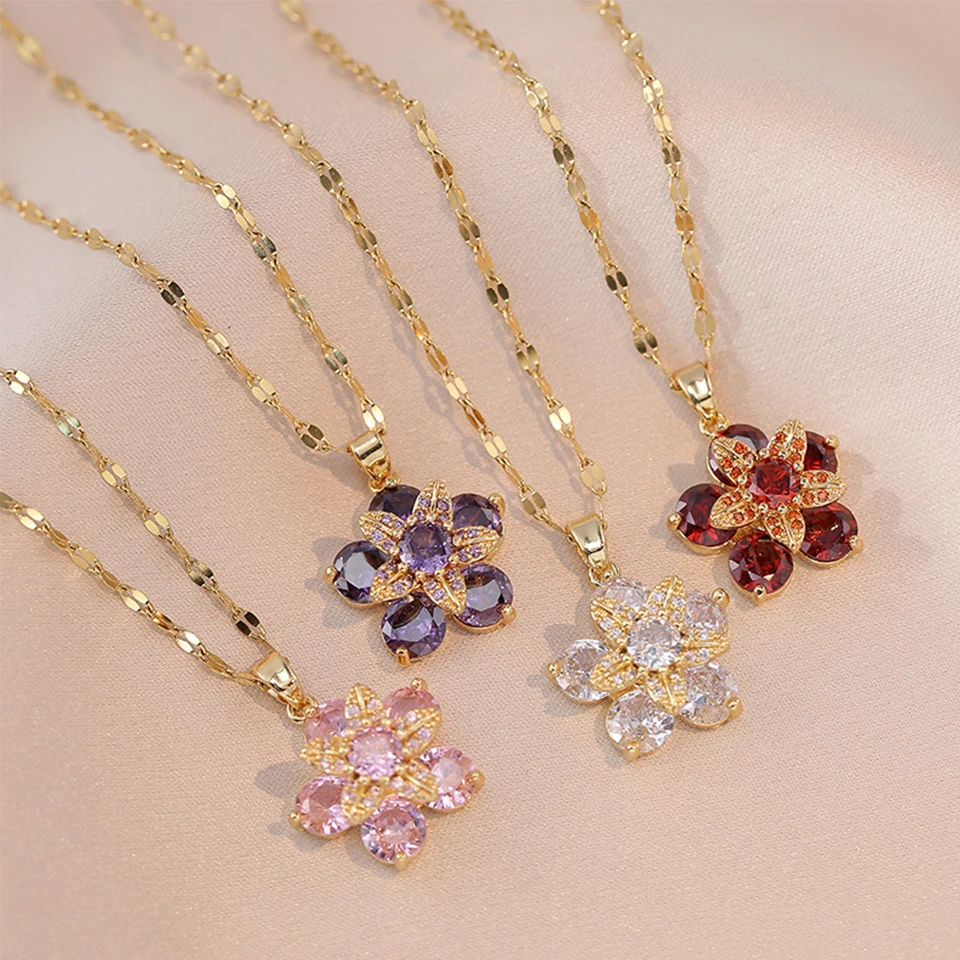 Crystal Floral Necklace — Image 8
