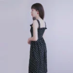 Sleeveless Polka Dot A-Line Dress — Image 6