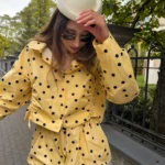 Polka Dot Set: Stand Collar Top and Pleated Shorts — Image 5