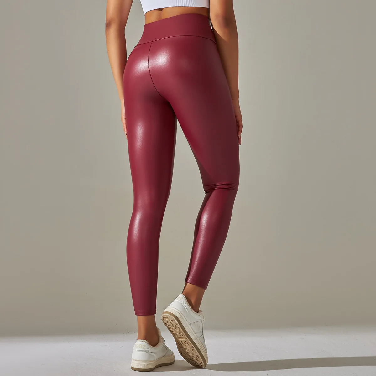 Faux Leather High-Waisted Pants