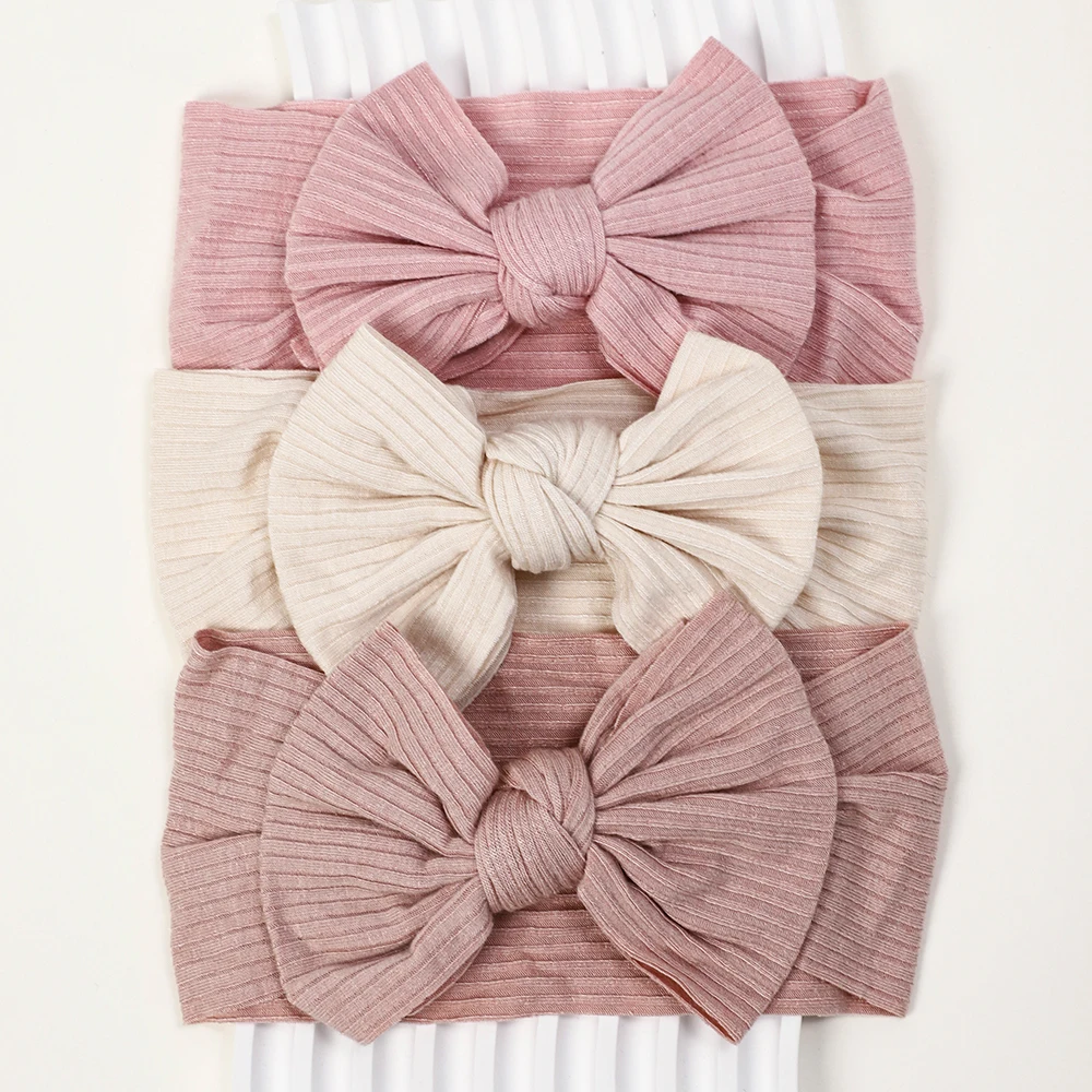 Newborn 3-Piece Nylon Headband with Bow