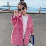 Girls' Long Coat with Defined Waist — Image 2