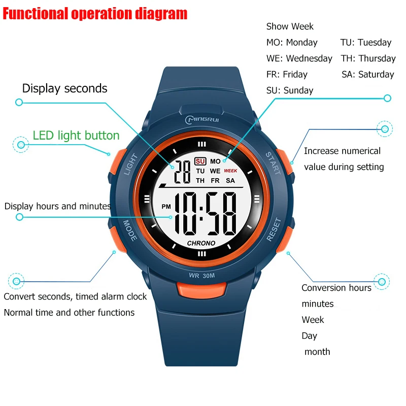 Kids' Luminous Water-Resistant Watch