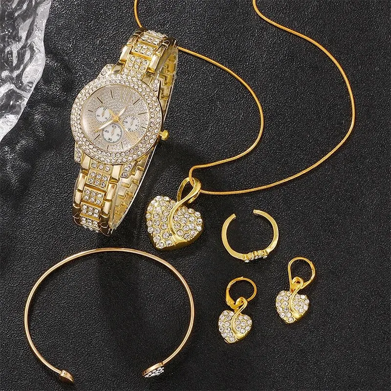 Watch, Ring, Necklace and Earrings Set