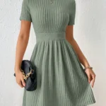 Knitted Ribbed A-Line Formal Dress
