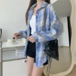 قميص بنقشة كاروهات بأكمام طويلة — صورة 3