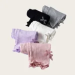 Girls' Solid Summer Leggings with Bow — Image 2