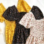 Chiffon Short Sleeve Midi Dress — Image 2