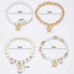 4-Piece Butterfly Beaded Bracelet Set — Image 4