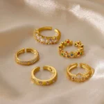 Geometric Heart Ring with Zircon — Image 2