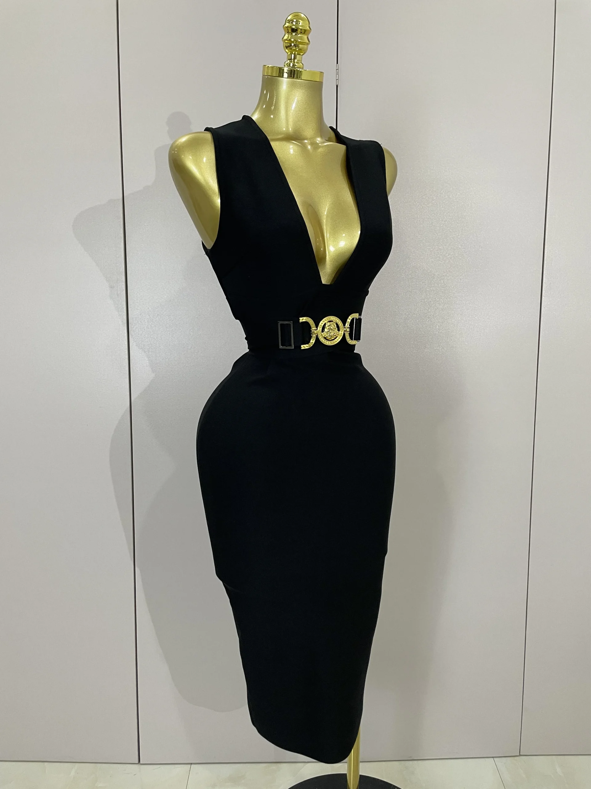 Bodycon Sleeveless V-Neck Dress — Image 13