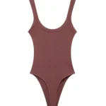Slim-Fit Ribbed Bodysuit with Buttons — Image 2