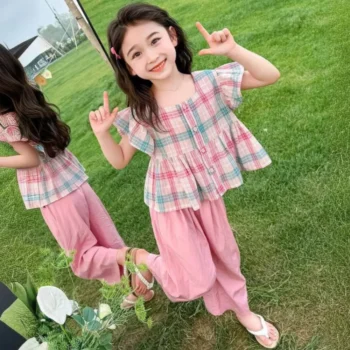 طقم بناتي صيفي للأعمار من 3 إلى 10