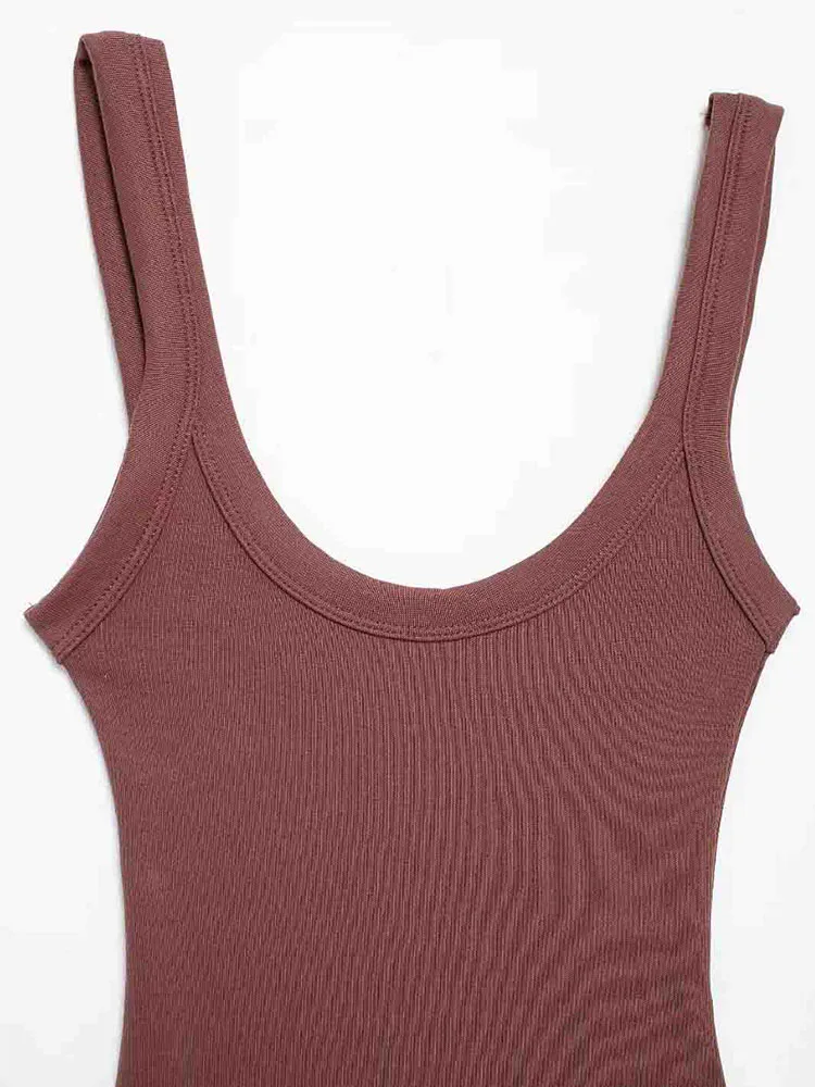 Slim-Fit Ribbed Bodysuit with Buttons